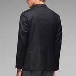 Giacca doppiopetto flanella di lana stretch 44 / NERO