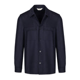 Overshirt in flanella di lana stretch 44 / BLU