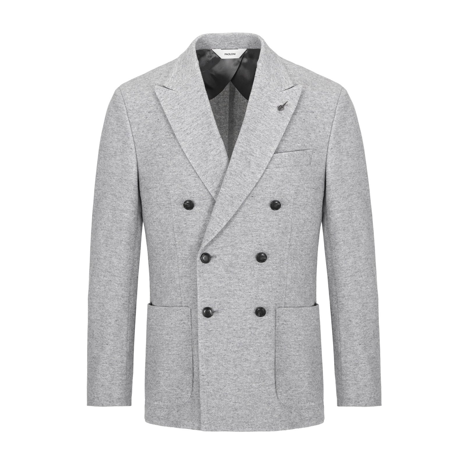 Giacca doppiopetto jersey misto lana cashmere 44 / GRIGIO