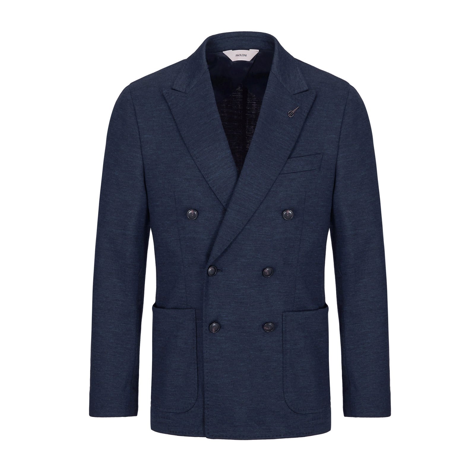 Giacca doppiopetto jersey misto lana 44 / BLU