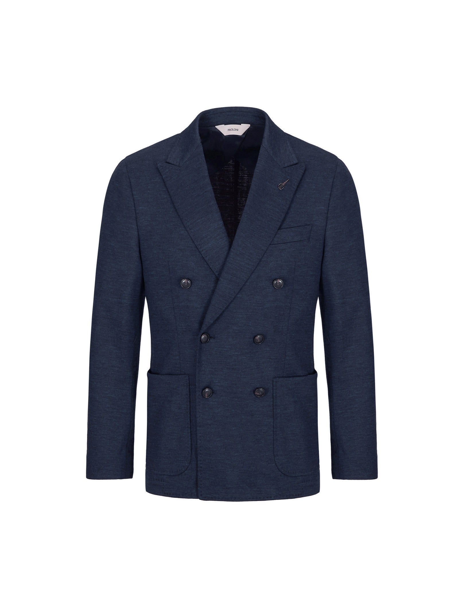 Giacca doppiopetto jersey misto lana 44 / BLU