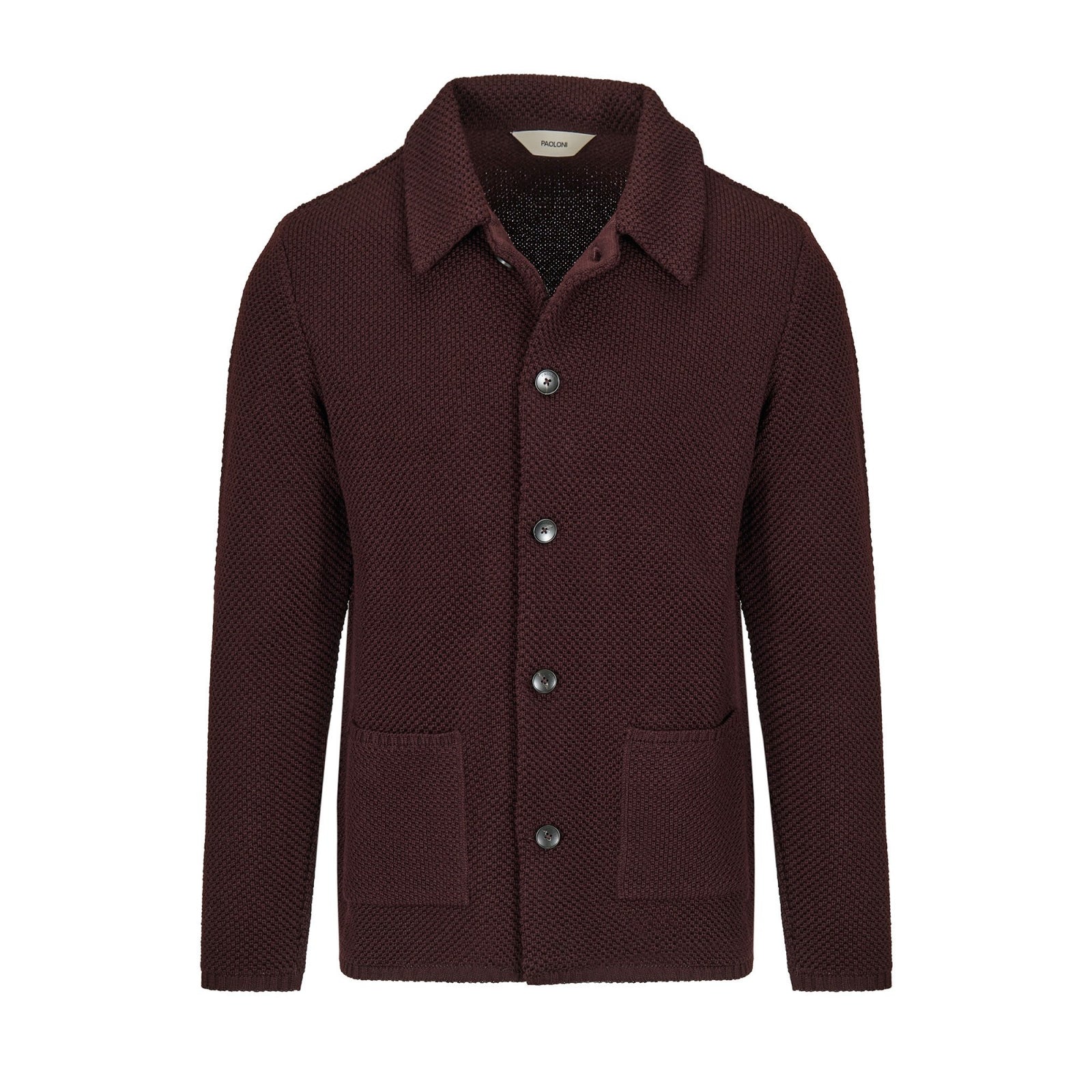 Overshirt punto piquet misto lana 44 / ROSSO