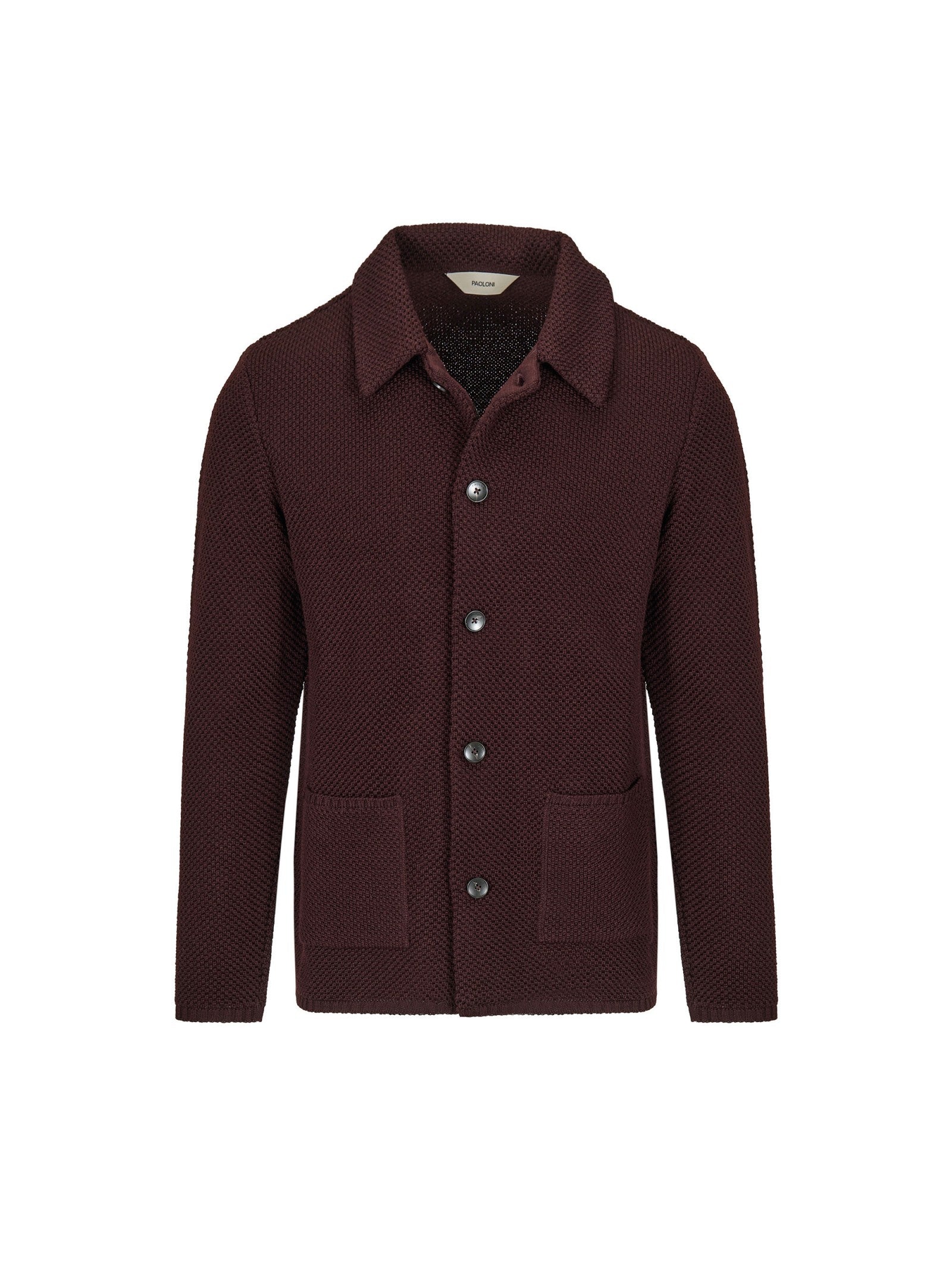Overshirt punto piquet misto lana 44 / ROSSO