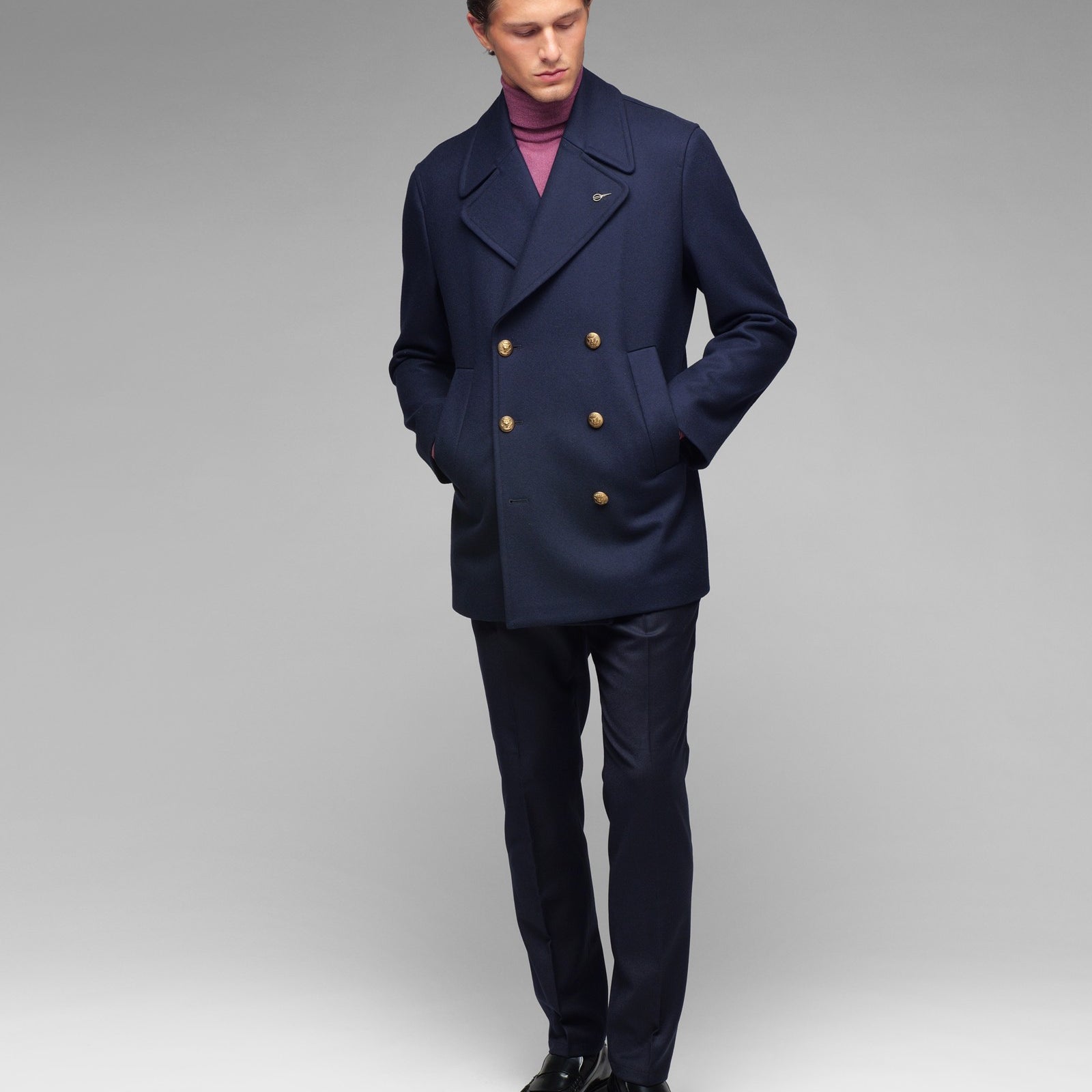 Peacoat in flanella di lana 44 / BLU
