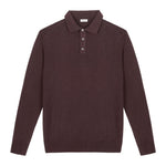 Polo manica lunga rasato pura lana merinos 3XL / MARRONE