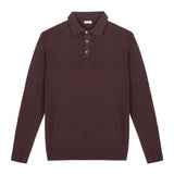 Polo manica lunga rasato pura lana merinos 3XL / MARRONE