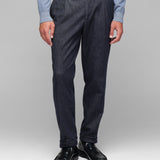 Pantalone pinces denim stretch 44 / BLU