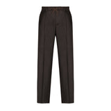 Pantalone jogging flanella di lana stretch 44 / MARRONE