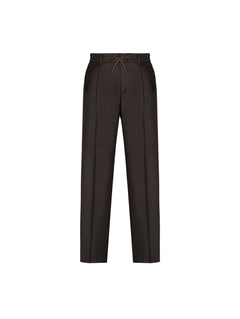 Pantalone jogging flanella di lana stretch 44 / MARRONE
