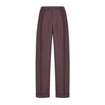 Pantalone doppia pinces flanella di lana stretch 44 / ROSSO