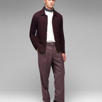 Pantalone doppia pinces flanella di lana stretch 44 / ROSSO