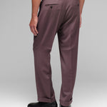 Pantalone doppia pinces flanella di lana stretch 44 / ROSSO