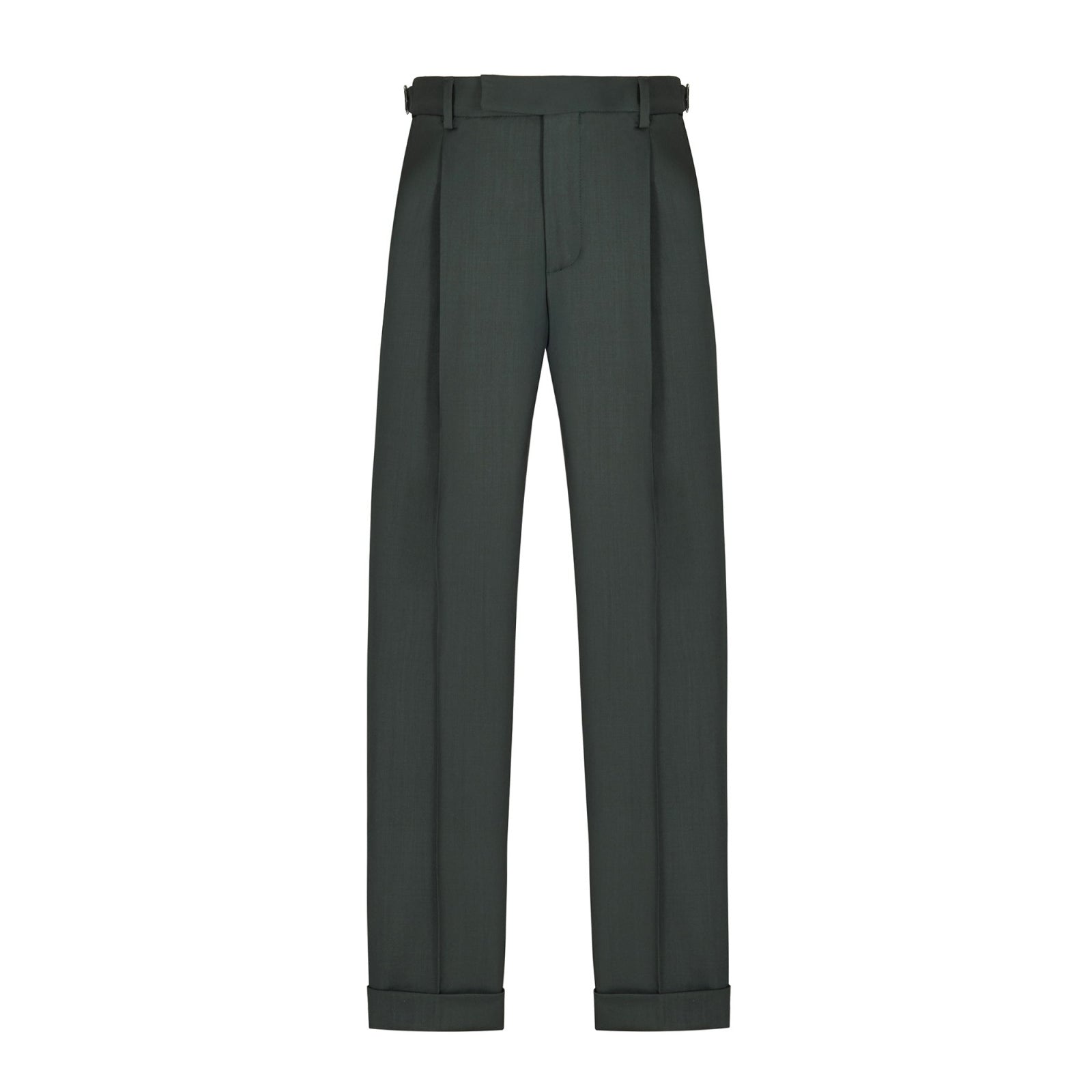 Pantalone pinces saglia di lana stretch 44 / VERDE