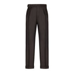 Pantalone doppia pinces flanella di lana stretch 44 / MARRONE