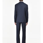 Abito con gilet microtexture in lana 44 / BLU