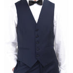 Abito con gilet microtexture in lana 44 / BLU
