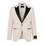 Giacca smocking in lana jacquard 44 / BIANCO