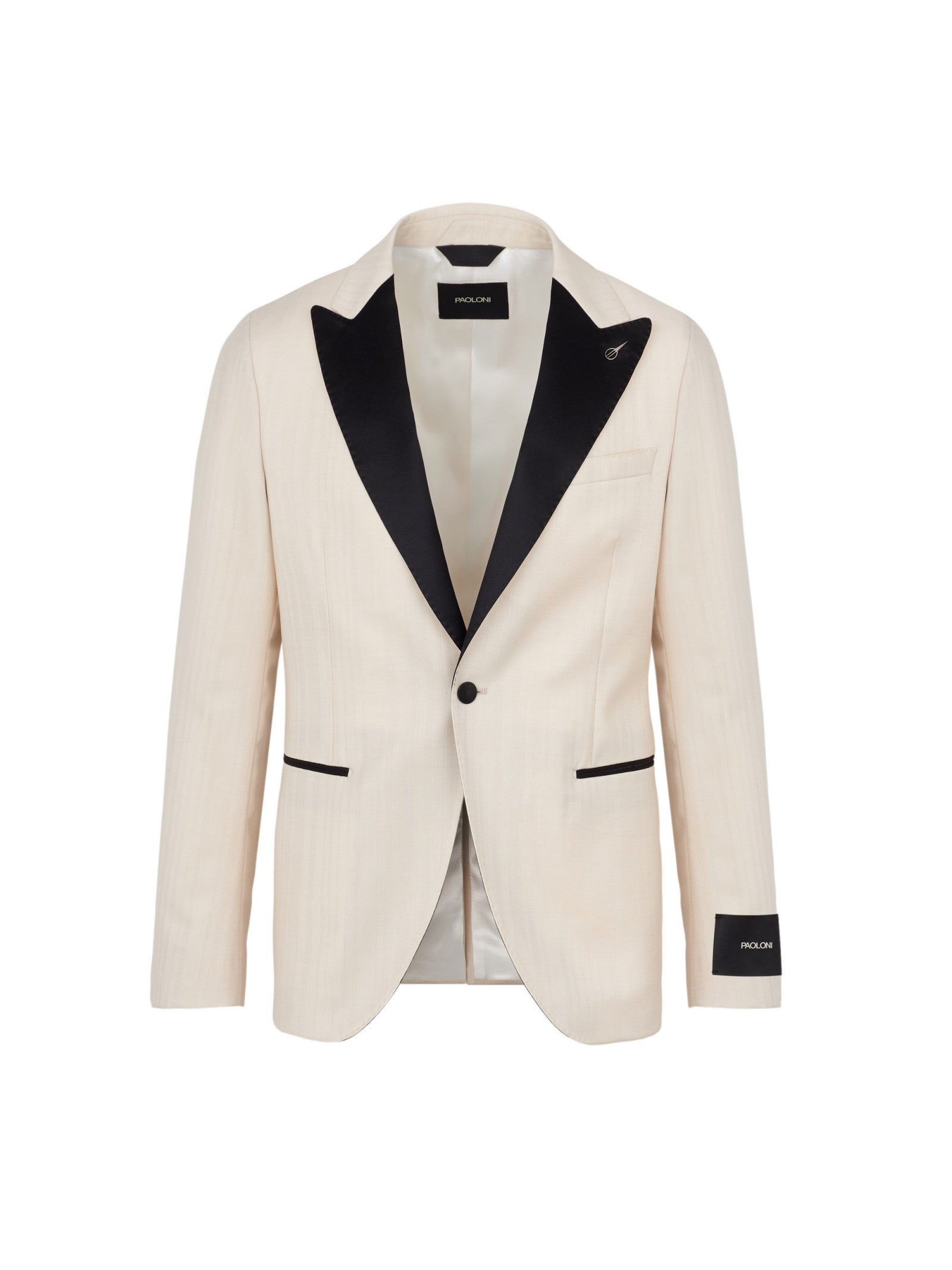 Giacca smocking in lana jacquard 44 / BIANCO