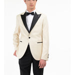 Giacca smocking in lana jacquard 44 / BIANCO