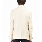 Giacca smocking in lana jacquard 44 / BIANCO