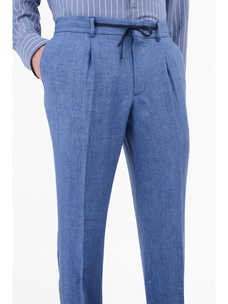 Abito sfoderato in lino 44 / AZZURRO
