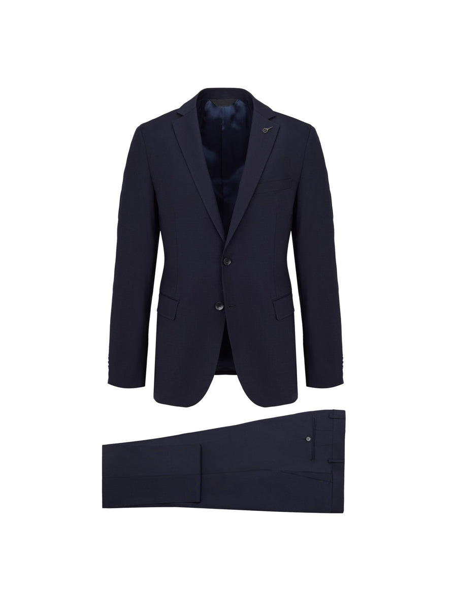Abito slim in fresco di lana stretch 44 / BLU