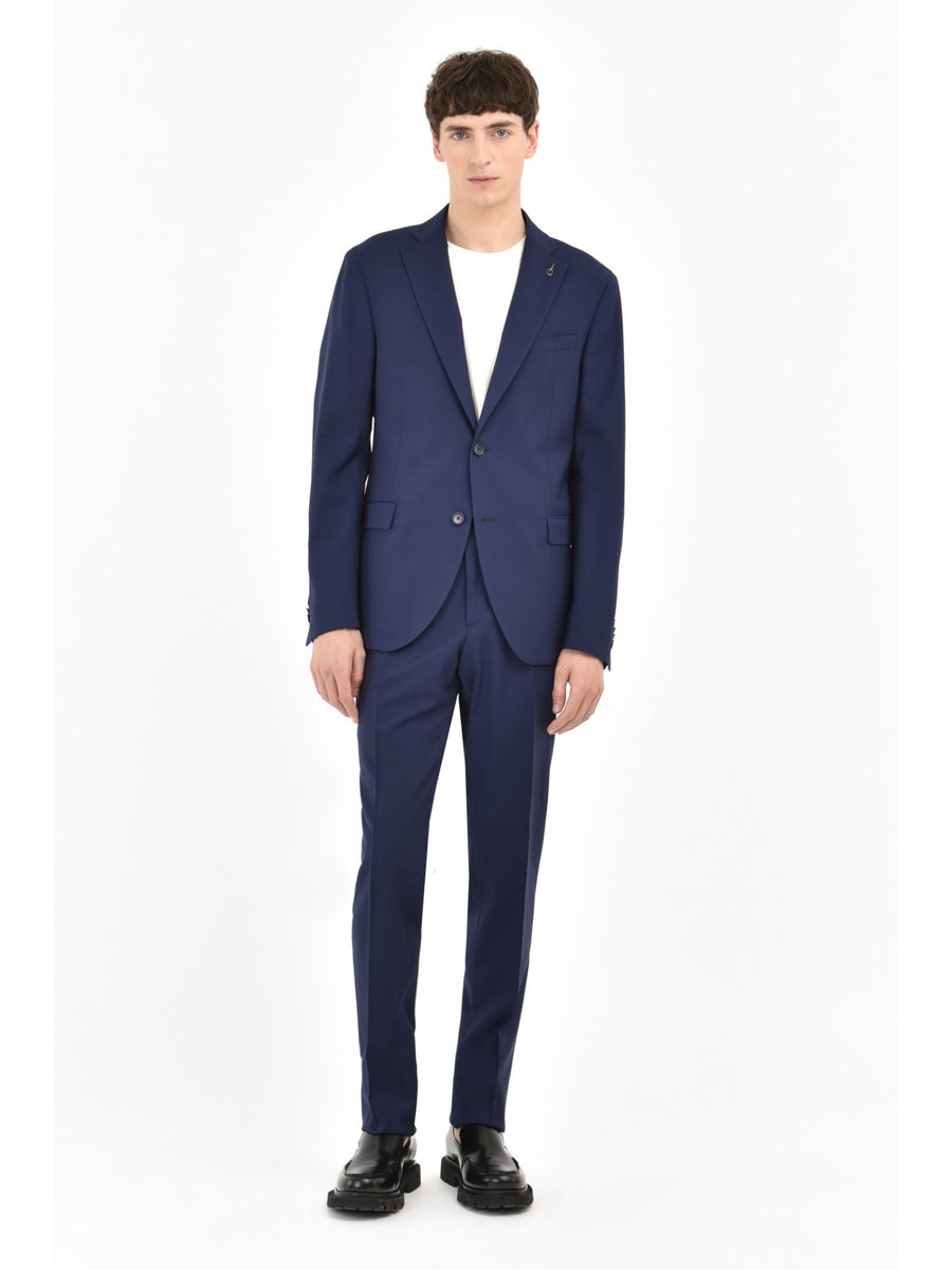 Abito slim in lana natural stretch B-dynamic 44 / BLU