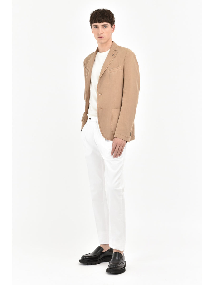 Giacca slim resca in cotone tinto 44 / BEIGE
