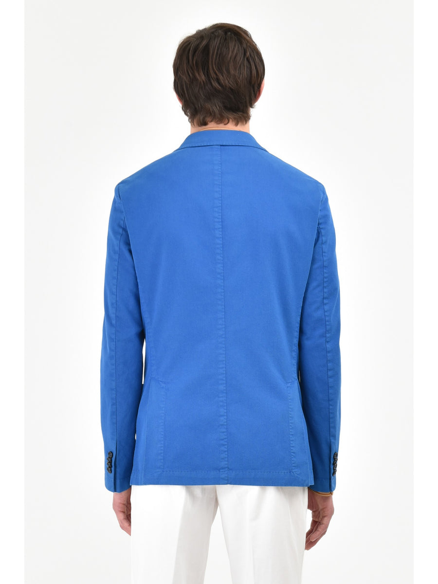 Giacca slim in cotone stretch tinto 44 / AZZURRO