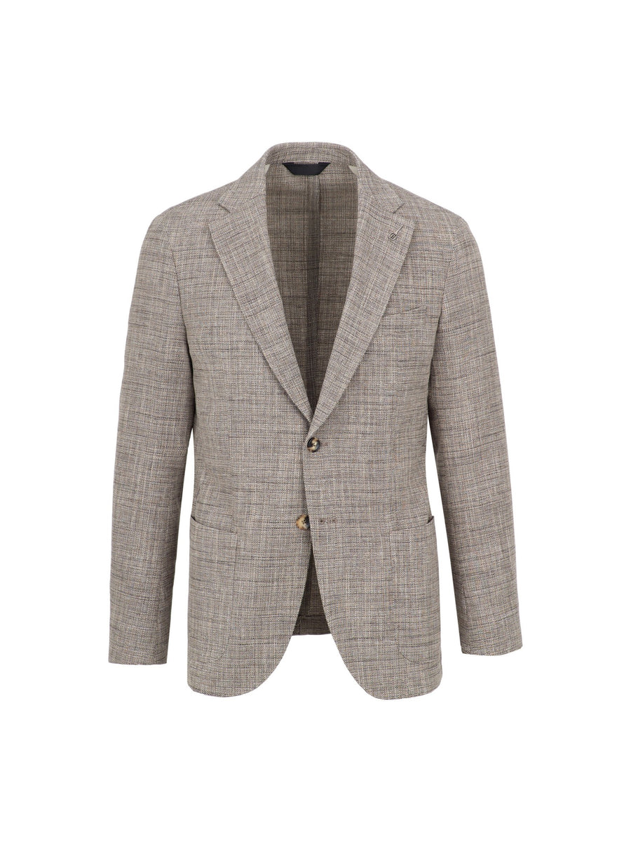 Giacca microtexture lana cotone 44 / MARRONE