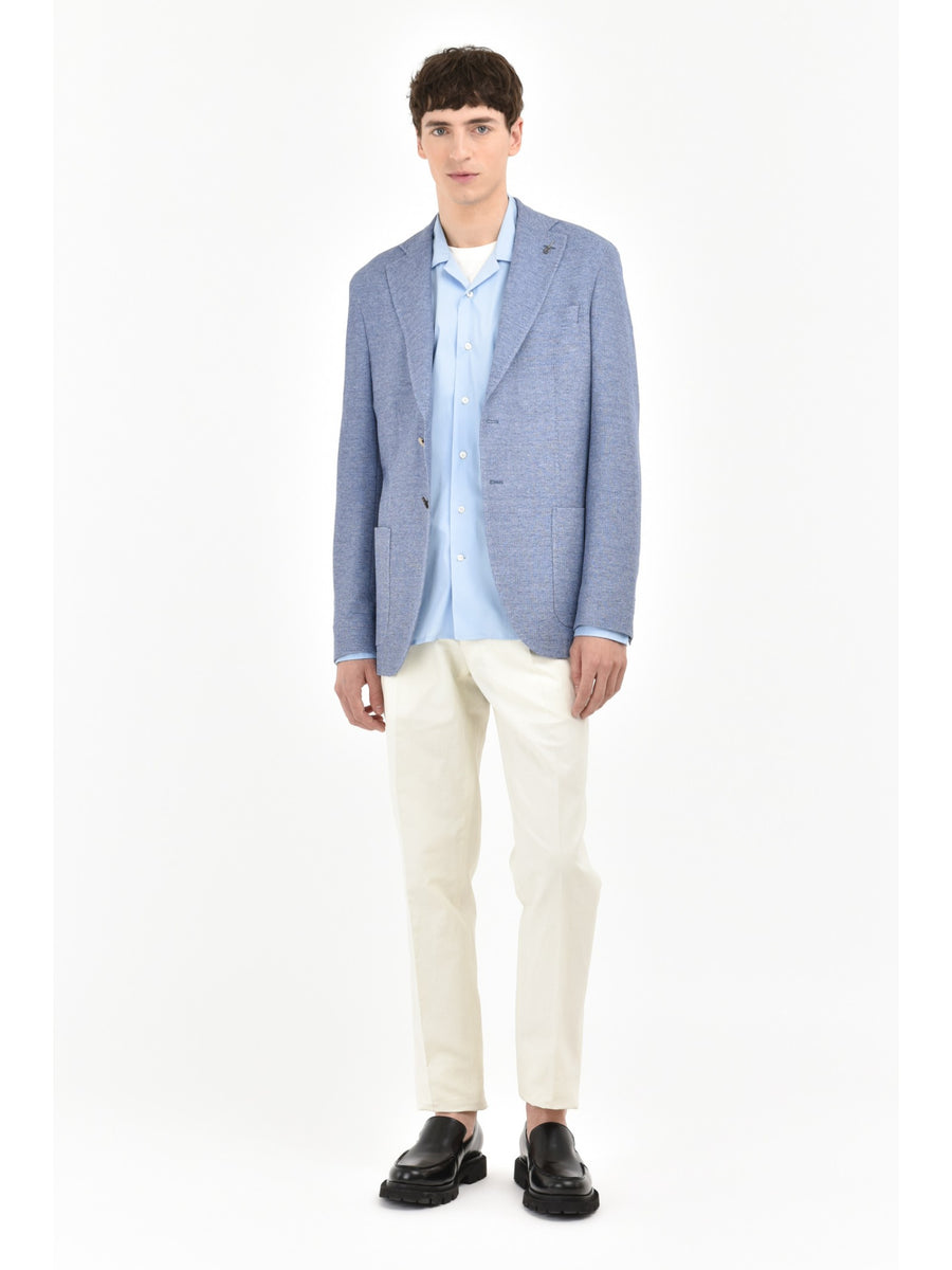 Giacca maglia jersey piquet oxford 44 / AZZURRO
