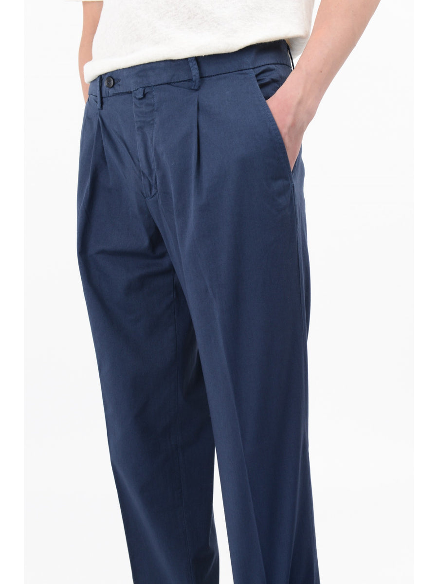 Pantalone gabardina di cotone stretch 44 / BLU
