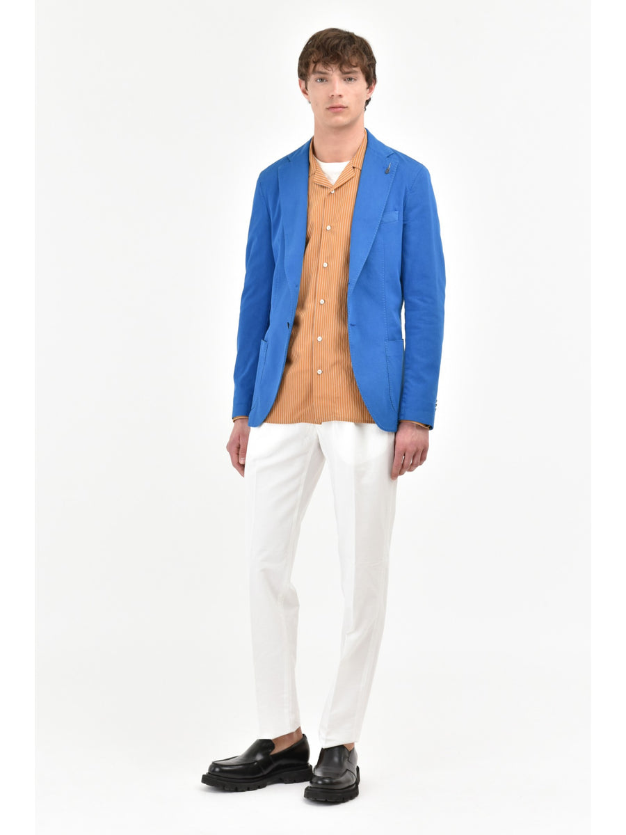 Pantalone in cotone lino 'tinto capo' 44 / BIANCO