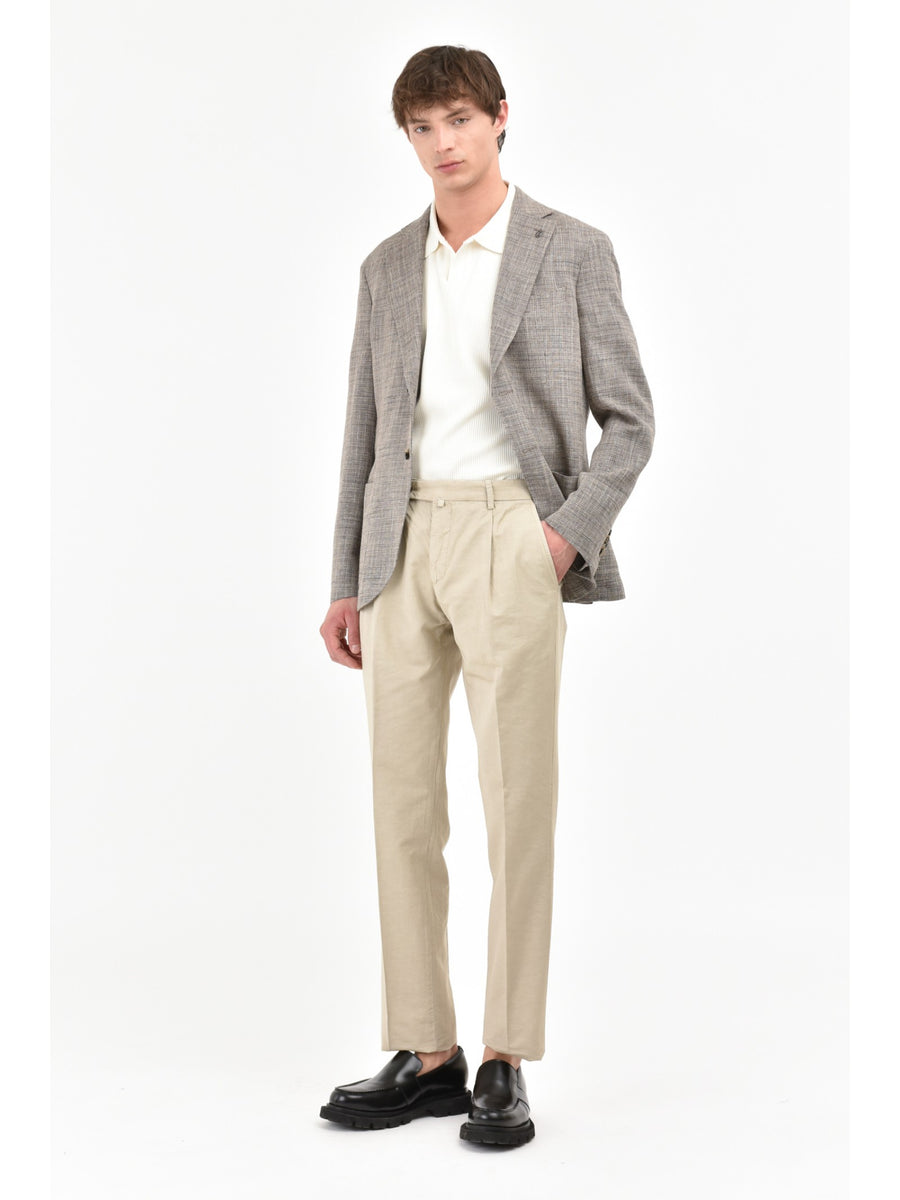Pantalone in cotone lino 'tinto capo' 44 / BEIGE