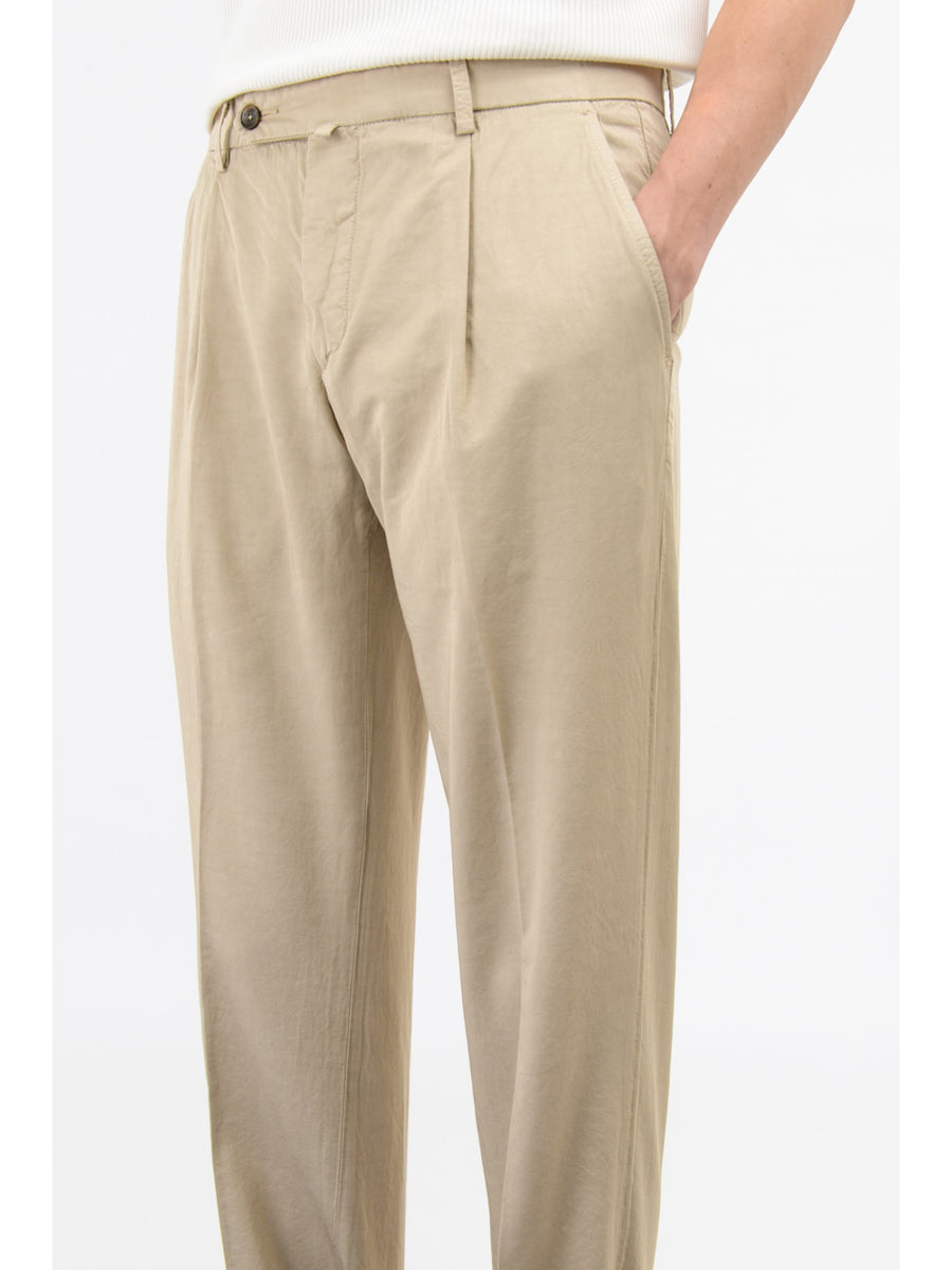 Pantalone in cotone lino 'tinto capo' 44 / BEIGE