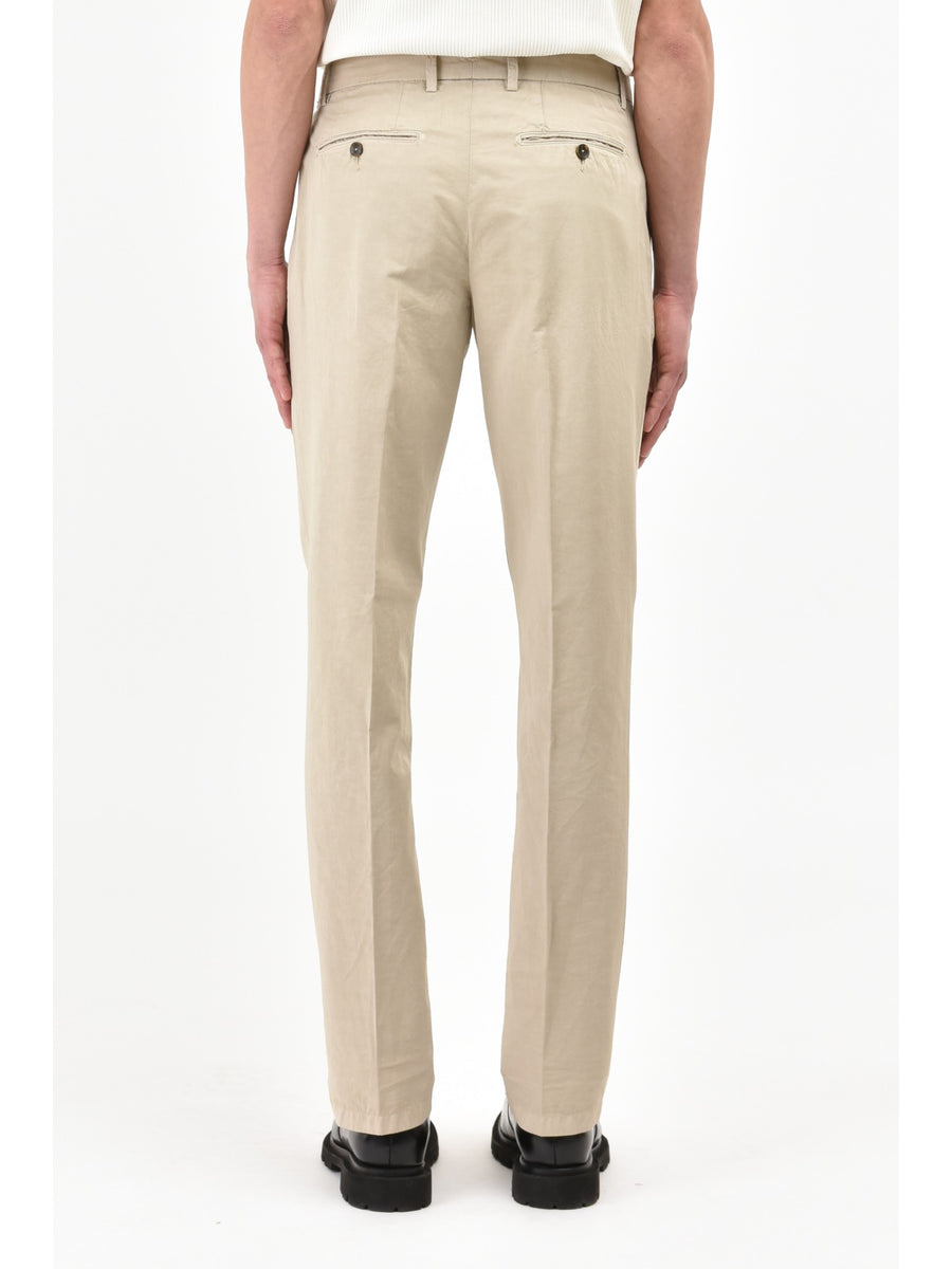 Pantalone in cotone lino 'tinto capo' 44 / BEIGE