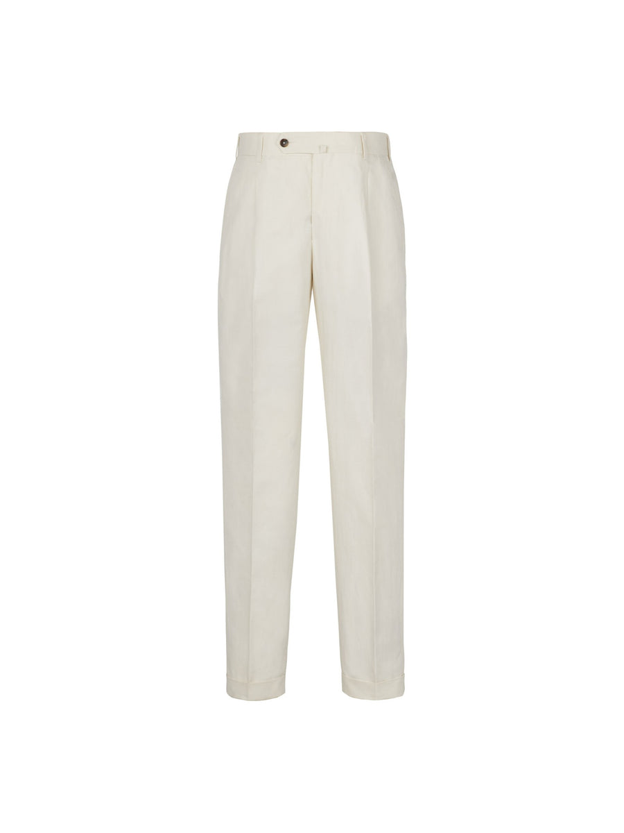 Pantalone in cotone lino 44 / BIANCO