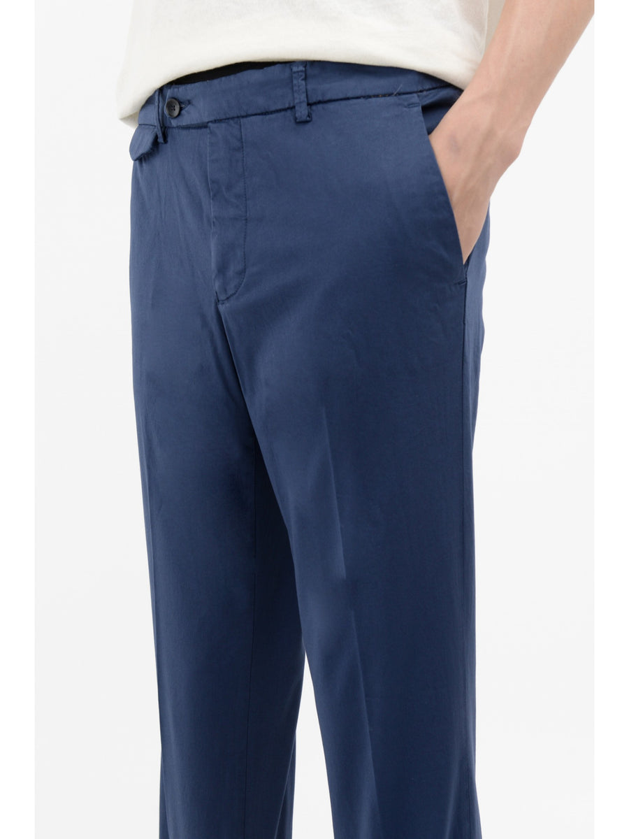Pantalone slim cotone tinto stretch 44 / BLU